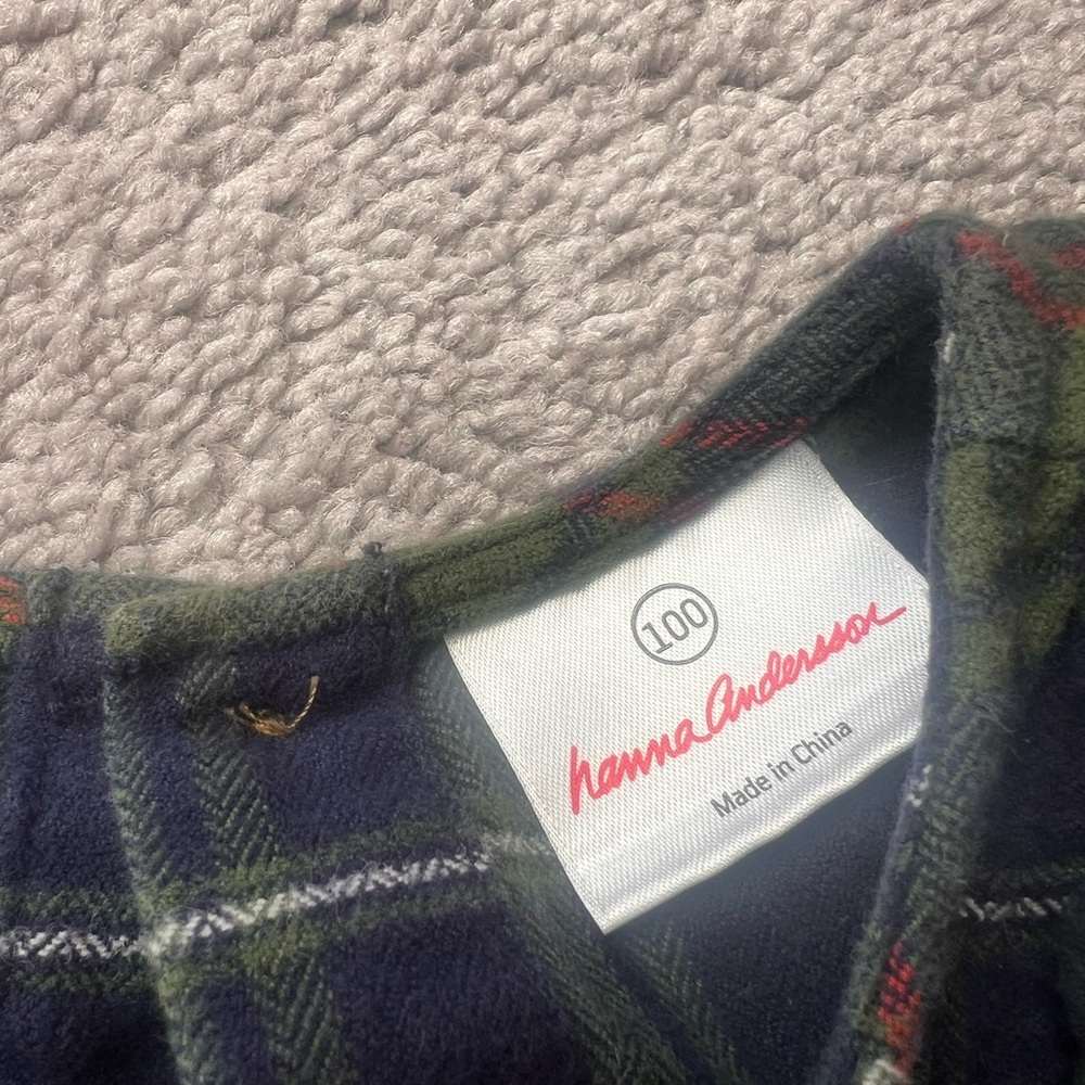 Hanna Andersson Green and Blue Plaid Dress 100 - Picture 3 of 3